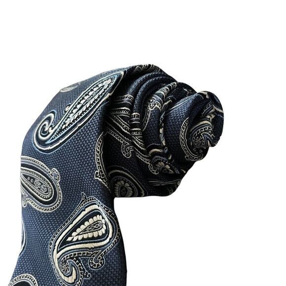 Jos A Bank Heritage Collection Mens 100% Silk Navy Paisley Neck Tie 59" x 3" - Picture 2 of 16